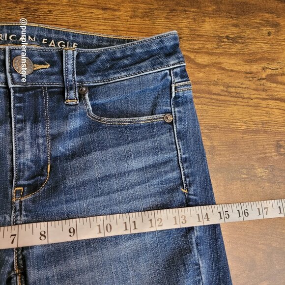 American Eagle Jeans 4 S Skinny Mid Rise Next Level Stretch Medium Dark Wash - Picture 8 of 13
